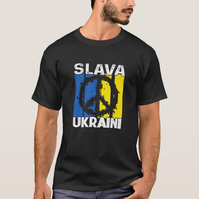 T-shirt La Paix Ukrainienne De La Slava En Ukraine (Devant)
