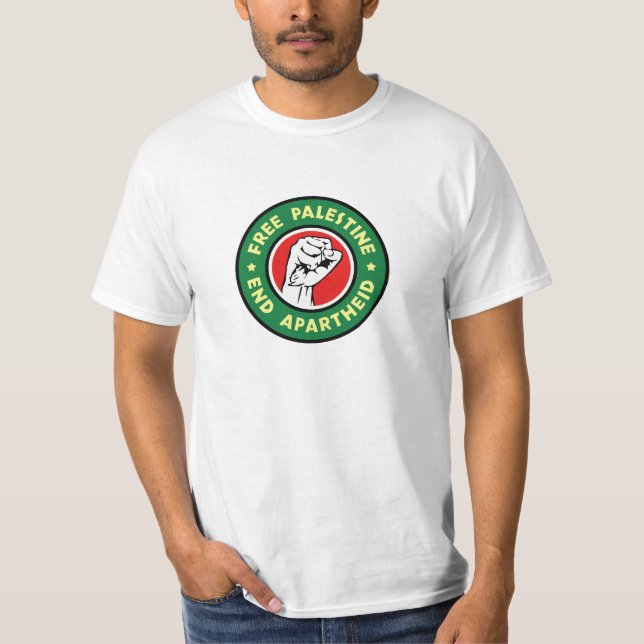 T-shirt La Palestine libre met fin à l'apartheid (Devant)
