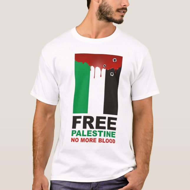 T-shirt La Palestine libre pas plus de sang (Devant)