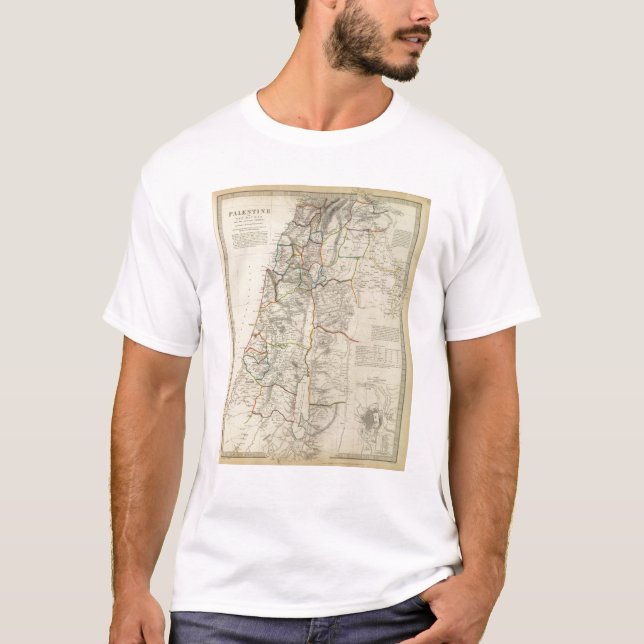 T-shirt La Palestine, secteurs adjacents (Devant)