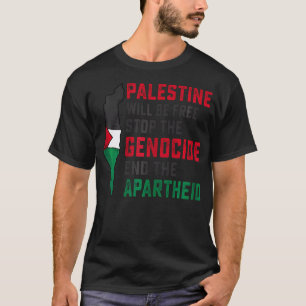 T-shirt La Palestine Sera Libre Arrêter Le Génocide Mettre