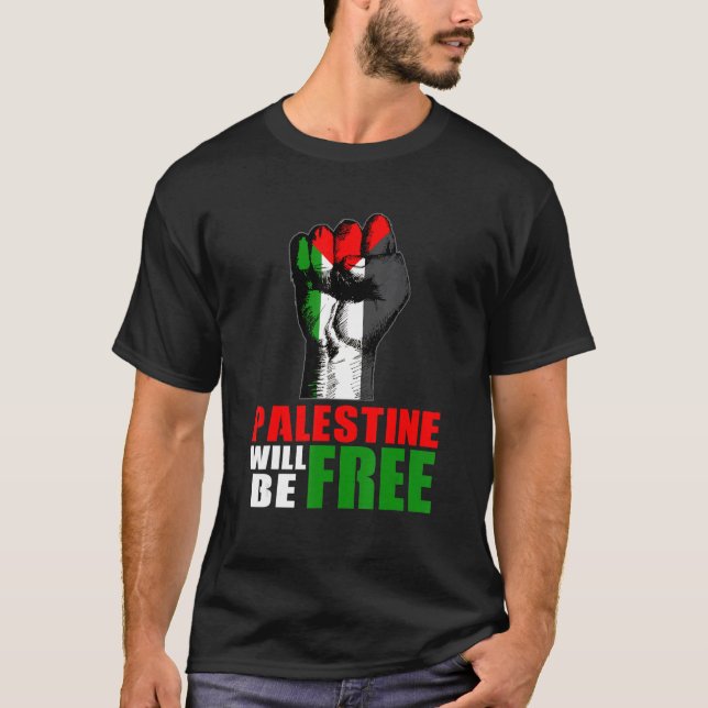 T-shirt La Palestine sera libre Palestine Drapeau Soutien  (Devant)