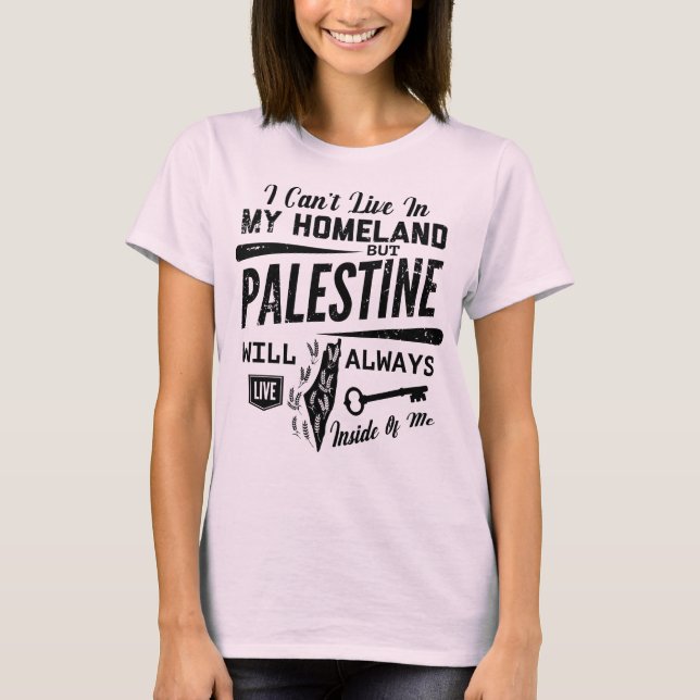 T-shirt La Palestine Vit Toujours À L'Intérieur De Me-Blk (Devant)