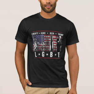 T-shirt La parodie de Liberty Guns Bière Trump LGBT
