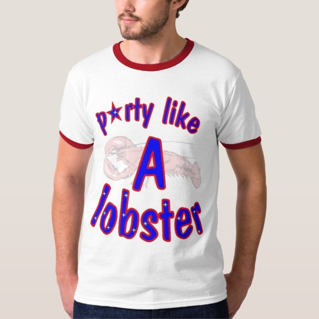 T-shirt la partie aiment un homard (Devant)