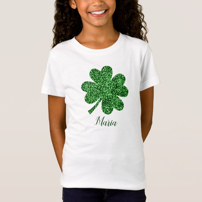 T-Shirt La Parties scintillant Faux du shamrock Jour de la (Devant)