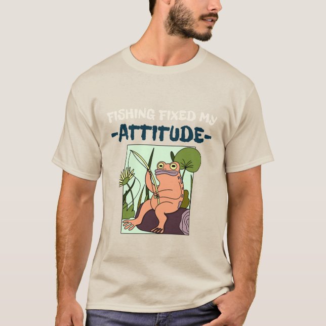T-shirt La pêche a amélioré mon attitude. pêche grincheuse (Devant)