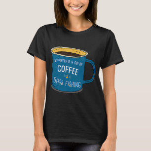 T-shirt La pêche au bar et le café, c'est le bonheur