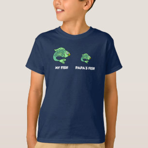 T-shirt La pêche au poisson de mon papa de poisson amusan