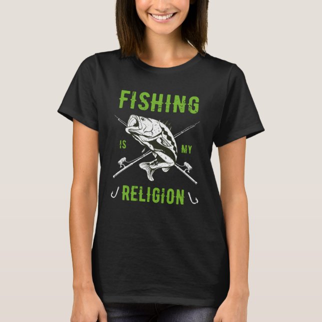 T-shirt La pêche est ma religion Fischer Angler (Devant)