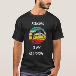 T-shirt La pêche est ma religion Graphique Amusant Retrait