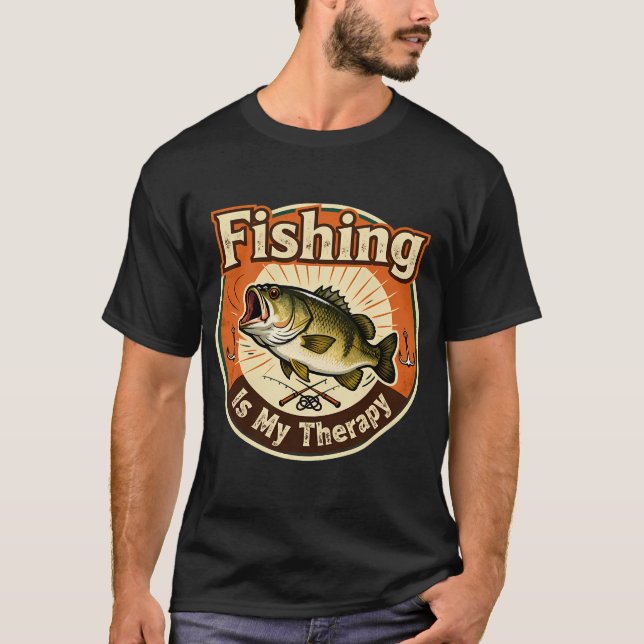 T-shirt La pêche est ma thérapie (Devant)