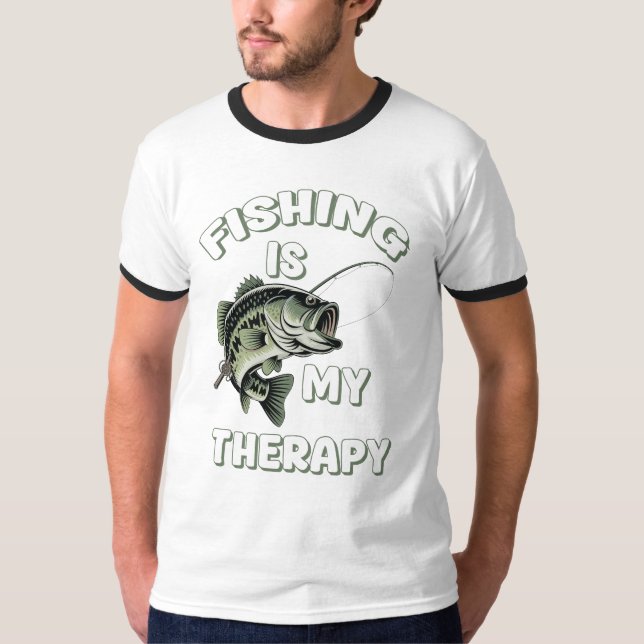 T-shirt La pêche est ma thérapie (Devant)