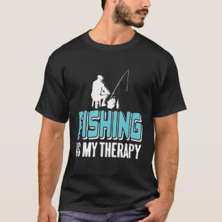 T-shirt La pêche est ma thérapie Présents de conceptions d