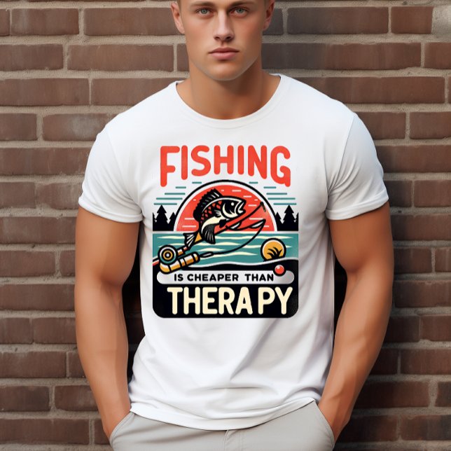 T-shirt La pêche est moins chère que la thérapie (Créateur téléchargé)