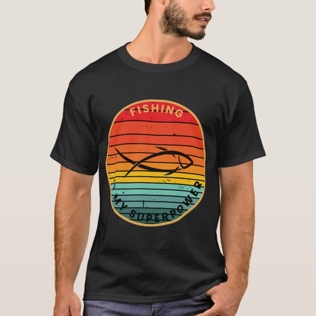 T-shirt La pêche est mon superpouvoir (Devant)
