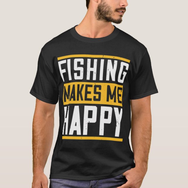T-shirt La pêche me rend heureux (Devant)