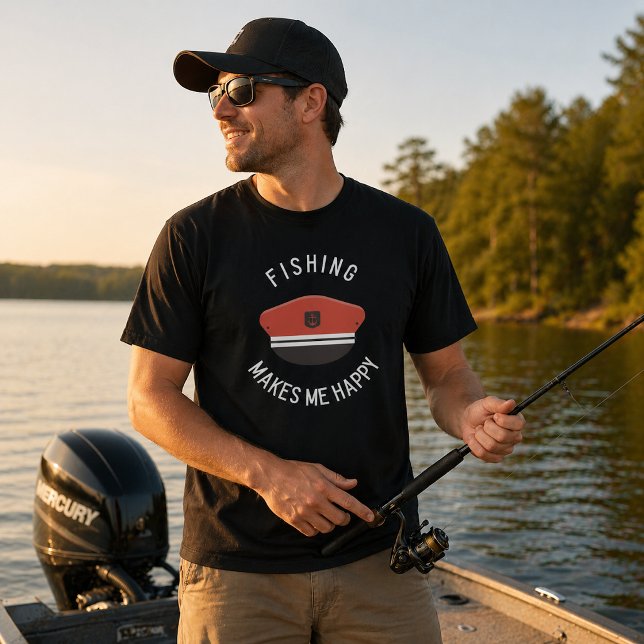 T-shirt « La pêche me rend heureux » (Créateur téléchargé)