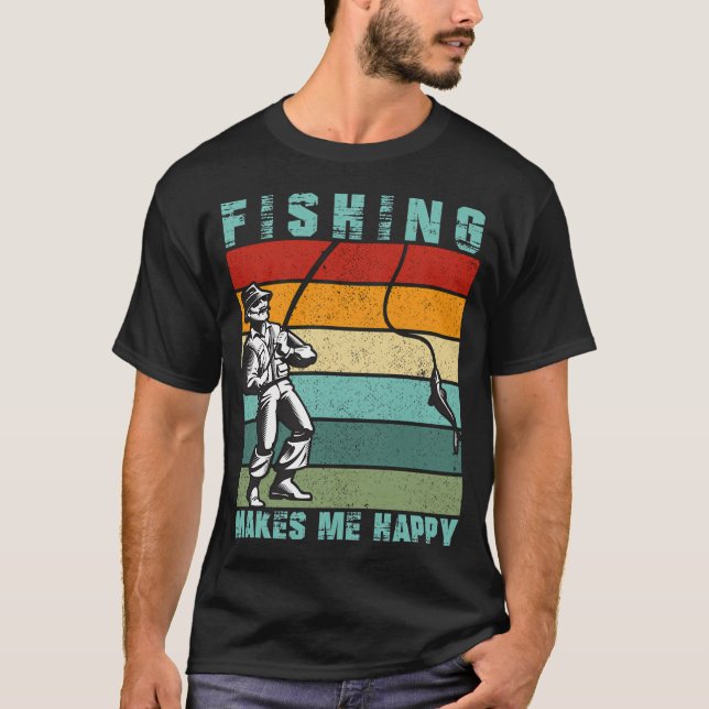 T-shirt La pêche me rend heureux (Devant)