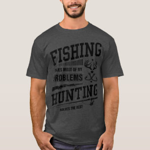 T-shirt La pêche pour hommes résout la plupart de mes prob