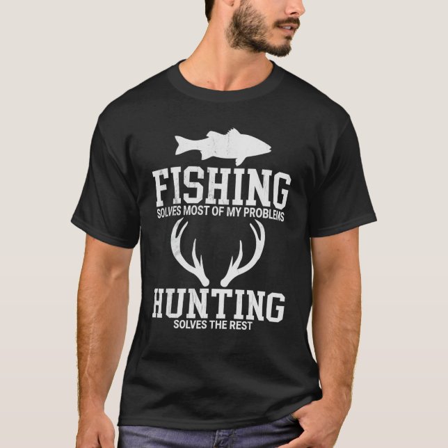 T-shirt La pêche résout la plupart de mes problèmes de cha (Devant)