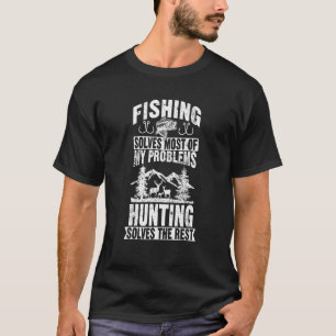 T-shirt La pêche résout la plupart de mes problèmes de cha