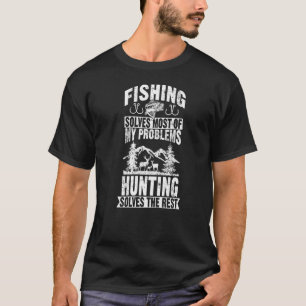 T-shirt La pêche résout la plupart de mes problèmes de cha
