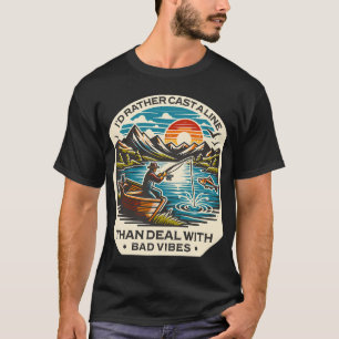 T-shirt La pêche résout la plupart de mes problèmes La cha