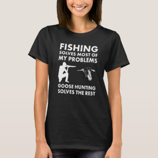 T-shirt La pêche résout la plupart des problèmes La chasse