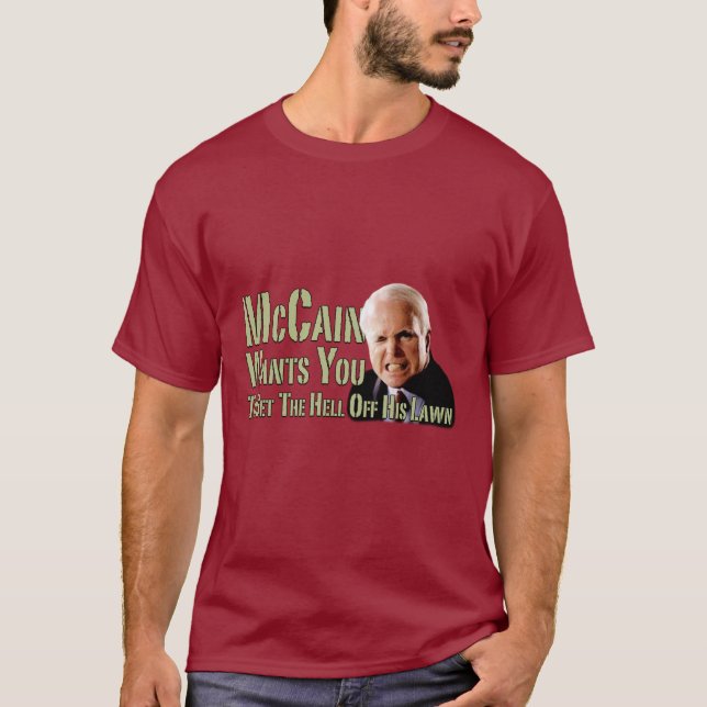 T-shirt La pelouse de John McCain (Devant)