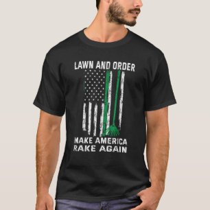 T-shirt La pelouse et l'ordre font l'Amérique Rake de nouv