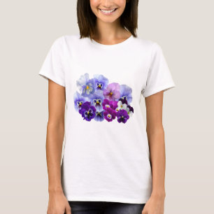 T-shirt La pensée bleue fleurit les pensées florales de