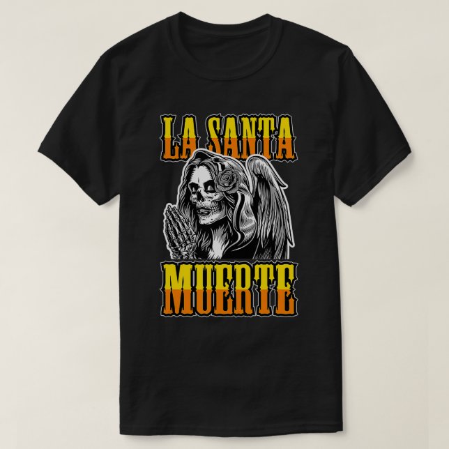 T-shirt La Père Noël Muerte Prier Angel Dia De Los Muertos (Design devant)