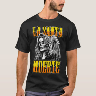 T-shirt La Père Noël Muerte Prier Angel Dia De Los Muertos