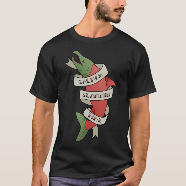 T-shirt la période de grande pêche au saumon (Devant)