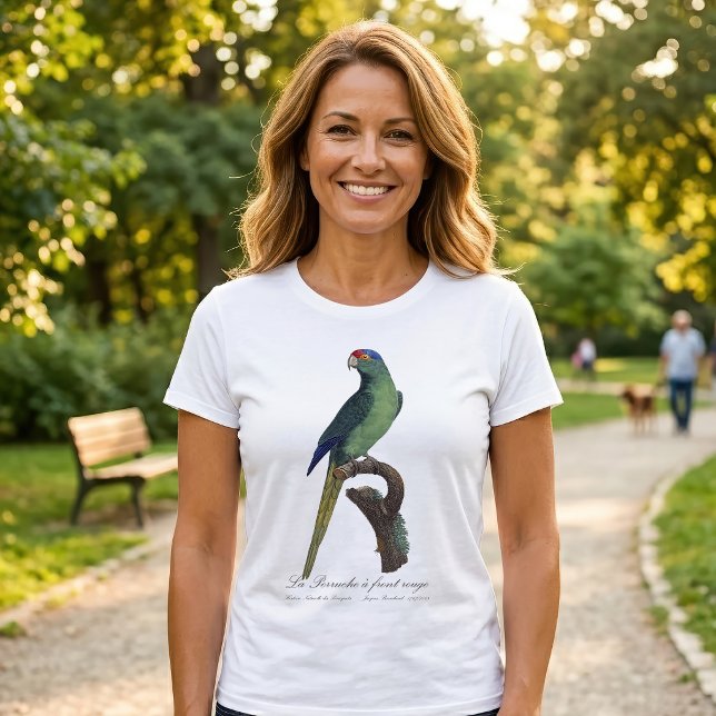 T-shirt La Perruche un front rouge (Orange-Fronted Parakeet, Eupsittula Canicularis. Women Basic White T-Shirt)