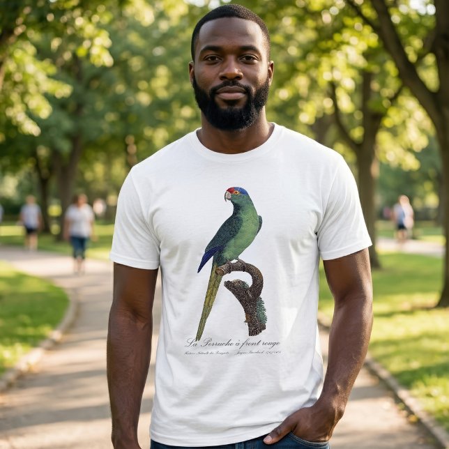 T-shirt La Perruche un front rouge (Orange-Fronted Parakeet, Eupsittula Canicularis. Men Basic White T-Shirt)