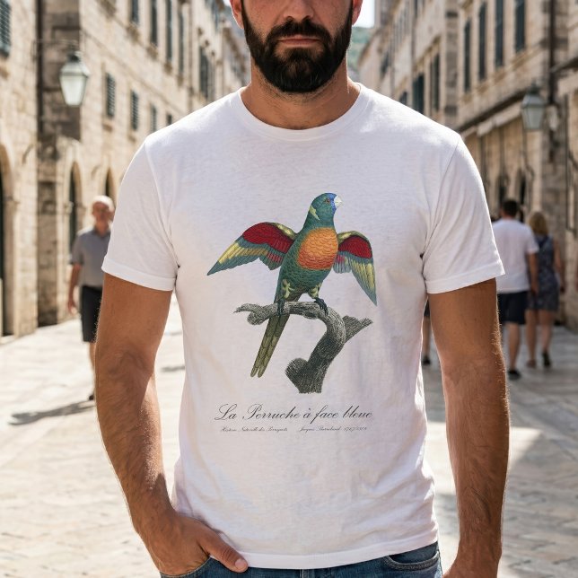 T-shirt La Perruche une face bleue (Coconut Lorikeet, Trichoglossus haematodus. Men Basic White T-Shirt)