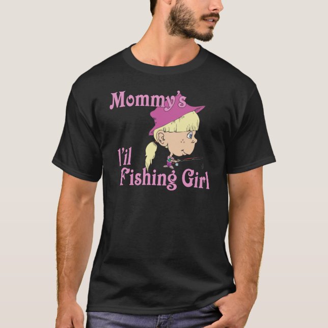 T-shirt La petite fille de pêche de maman (Devant)