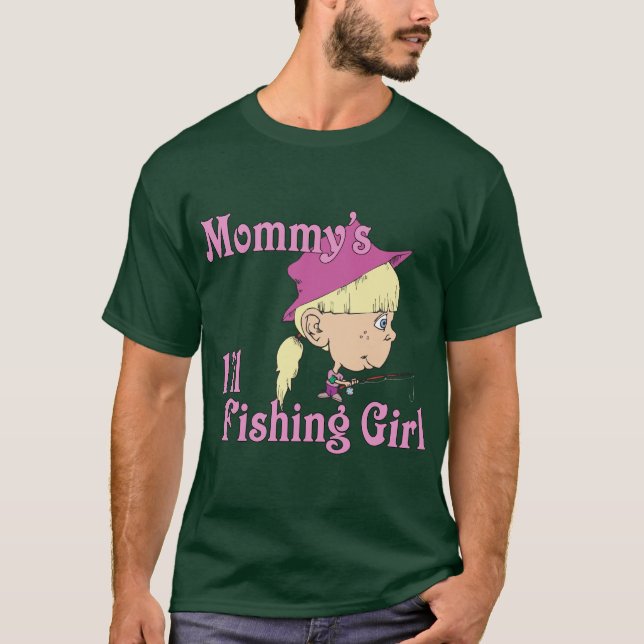 T-shirt La petite fille de pêche de maman (Devant)
