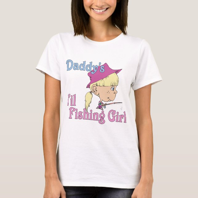 T-shirt La petite fille de pêche de papa (Devant)