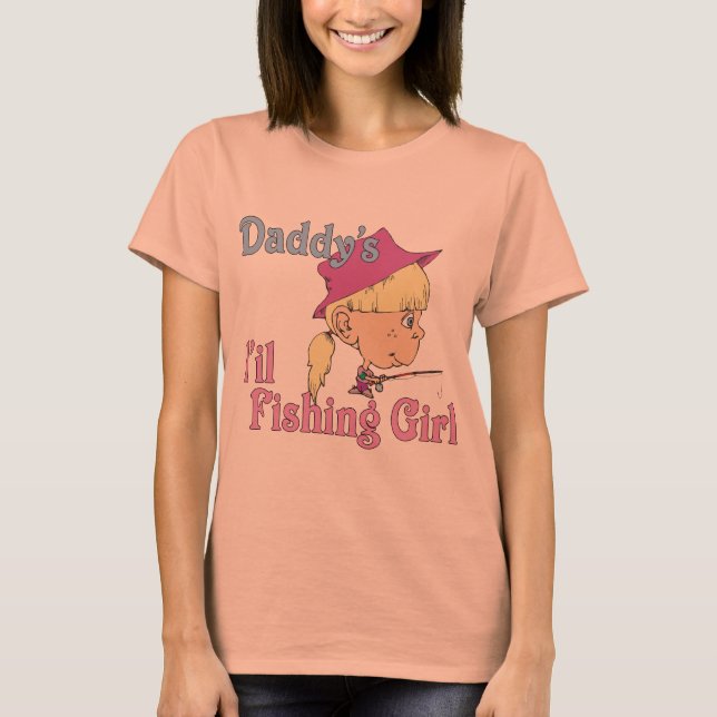 T-shirt La petite fille de pêche de papa (Devant)