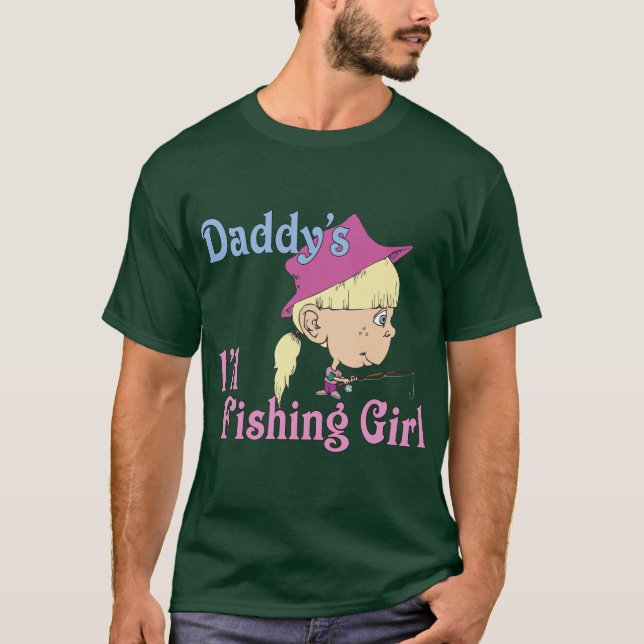 T-shirt La petite fille de pêche de papa (Devant)