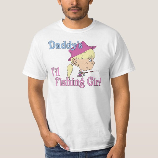 T-shirt La petite fille de pêche de papa (Devant)