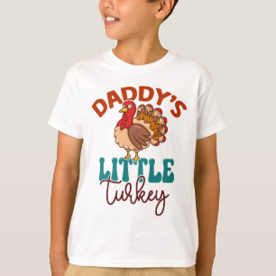 T-shirt La petite Turquie de papa tombe automne Thanksgivi