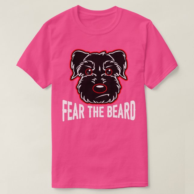 T-shirt La peur de la barbe Schnauzer (Design devant)