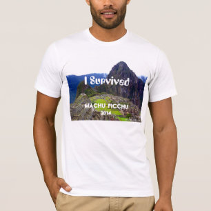 T-shirt La pièce en t blanche "j'ai survécu à Machu Pic