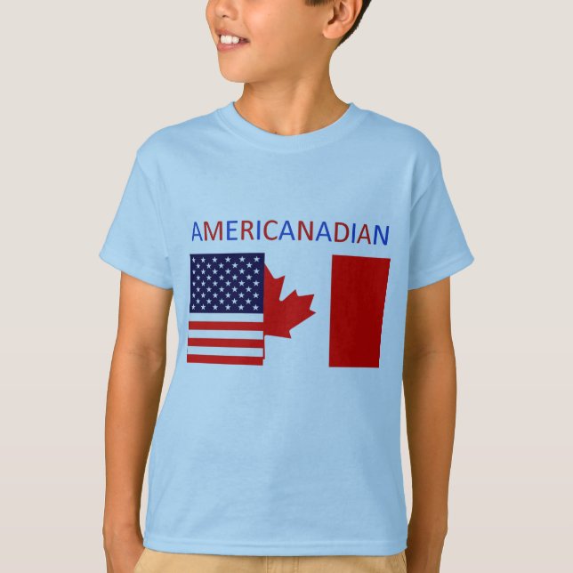 T-shirt La pièce en t bleue des garçons d'AMERICANADIAN 2 (Devant)