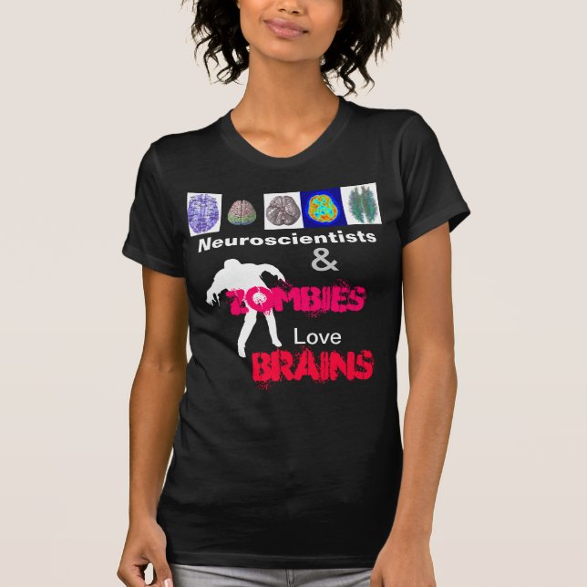 T-shirt La pièce en t de la femme de cerveau de zombi (Devant)