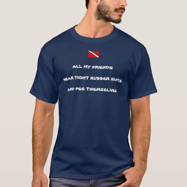 T-shirt La pièce en t de plongeur des hommes de pipi de (Devant)